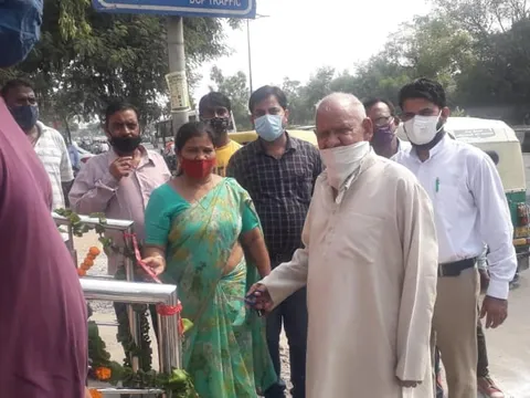 किलोकरी रिंगरोड पर शौचालय का उद्घाटन