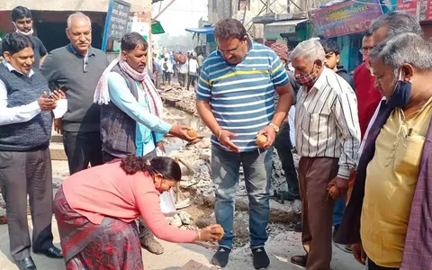 काले खां मंदिर के पास नाले का उद्घाटन
