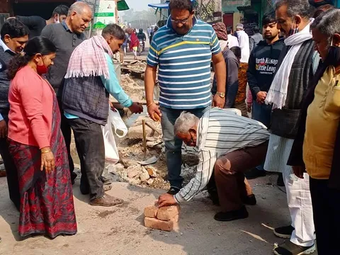 काले खां मंदिर के पास नाले का उद्घाटन — 5