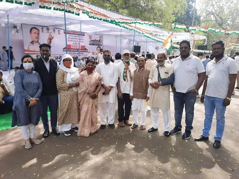 जंतर मंतर पर कांग्रेस का धरना प्रदर्शन