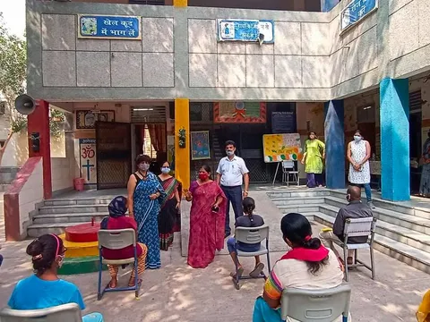 हरी नगर आश्रम, सब्ज़ी मंडी प्राइमरी कन्या विद्यालय में राशन किट वितरण — 3