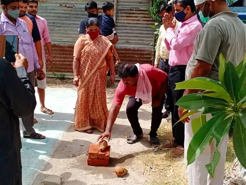 नगली रजापुर में टेनिस कोर्ट की चारदीवारी का शिलान्यास — 5