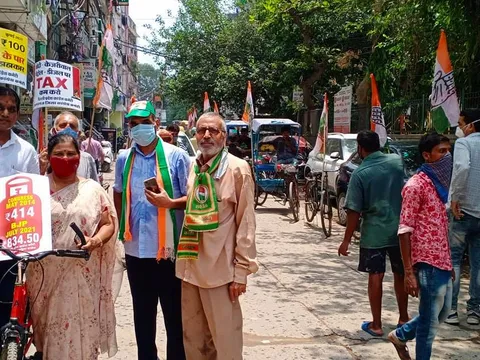 पेट्रोल-डीज़ल व सरसों तेल के दामों के विरुद्ध साइकिल रोष प्रदर्शन — 3