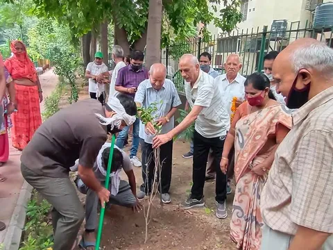 हुकुमचंद पार्क में सीनियर सिटीजन द्वारा वृक्षारोपण — 8