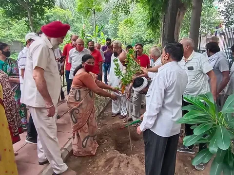 हुकुमचंद पार्क में सीनियर सिटीजन द्वारा वृक्षारोपण — 12
