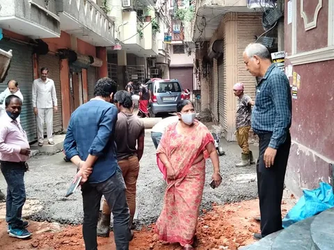 किलोकरी वैष्णो माता मंदिर के आस-पास गलियों के नवनिर्माण का शुभारंभ — 2