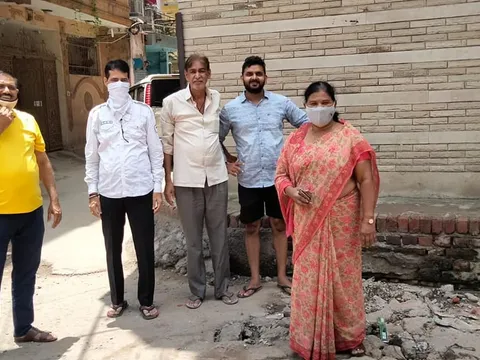 किलोकरी वैष्णो माता मंदिर के आस-पास गलियों के नवनिर्माण का शुभारंभ — 3