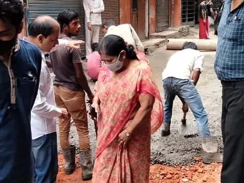 किलोकरी वैष्णो माता मंदिर के आस-पास गलियों के नवनिर्माण का शुभारंभ — 4