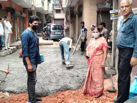 किलोकरी वैष्णो माता मंदिर के आस-पास गलियों के नवनिर्माण का शुभारंभ — 6