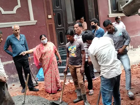 किलोकरी वैष्णो माता मंदिर के आस-पास गलियों के नवनिर्माण का शुभारंभ — 7