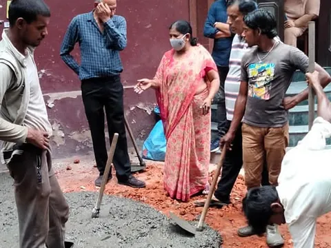 किलोकरी वैष्णो माता मंदिर के आस-पास गलियों के नवनिर्माण का शुभारंभ — 9