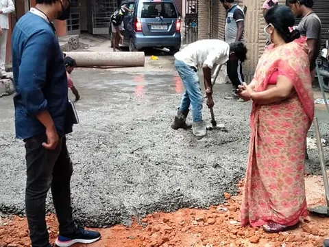 किलोकरी वैष्णो माता मंदिर के आस-पास गलियों के नवनिर्माण का शुभारंभ — 10