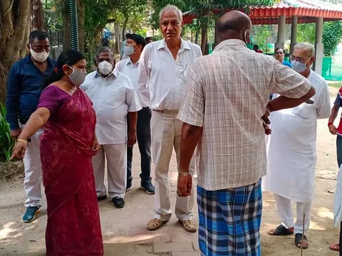 किलोकरी मद्रासी कैंप पार्क का आरडब्ल्यूए संग सुबह निरीक्षण