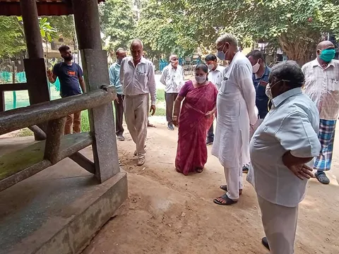 किलोकरी मद्रासी कैंप पार्क का आरडब्ल्यूए संग सुबह निरीक्षण — 3