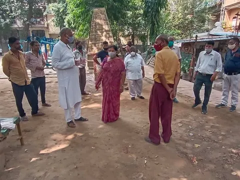 किलोकरी मद्रासी कैंप पार्क का आरडब्ल्यूए संग सुबह निरीक्षण — 8