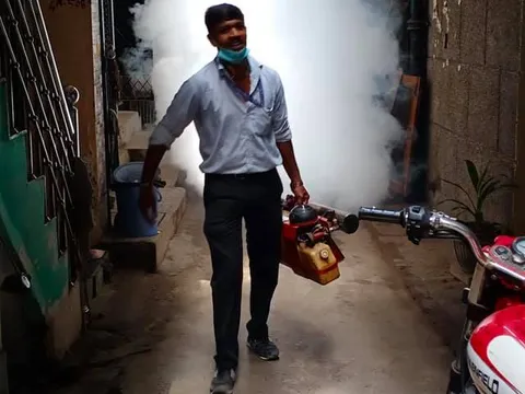 सनलाइट कॉलोनी नं 1 में एंटी मलेरिया फॉगिंग — 5