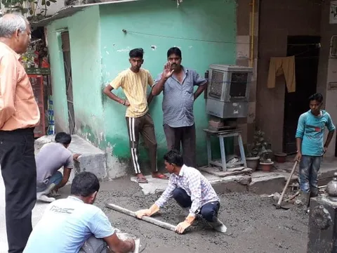 धोबी बस्ती में गलियों के नवनिर्माण कार्य का शुभारंभ