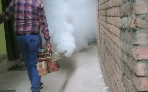 नगलि रजापुर एवम् नगलि एमसीडी स्कूल में एंटी मलेरिया फॉगिंग
