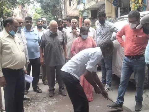 आश्रम सब्ज़ी मंडी एवं 80 गज में निरीक्षण दौरा — 3