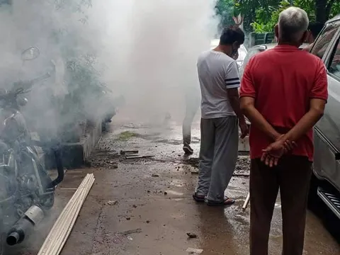 भगवान नगर चौक की मार्किट व जीवन नगर में एंटी मलेरिया फॉगिंग — 2