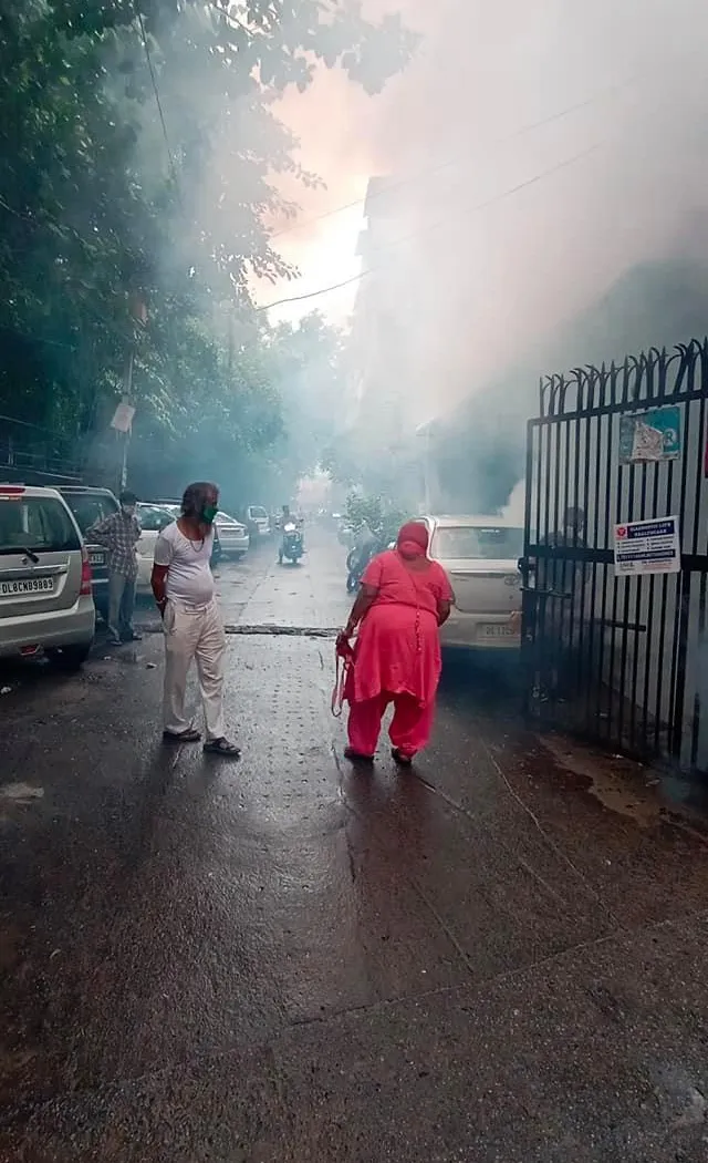 भगवान नगर चौक की मार्किट व जीवन नगर में एंटी मलेरिया फॉगिंग — तस्वीर 12 में से 14