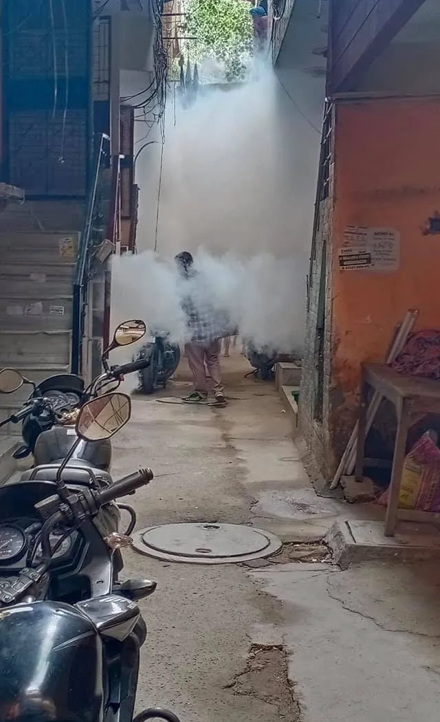 सनलाइट कॉलोनी–1 व वाल्मिकी कॉलोनी में एंटी मलेरिया फॉगिंग — तस्वीर 14 में से 18