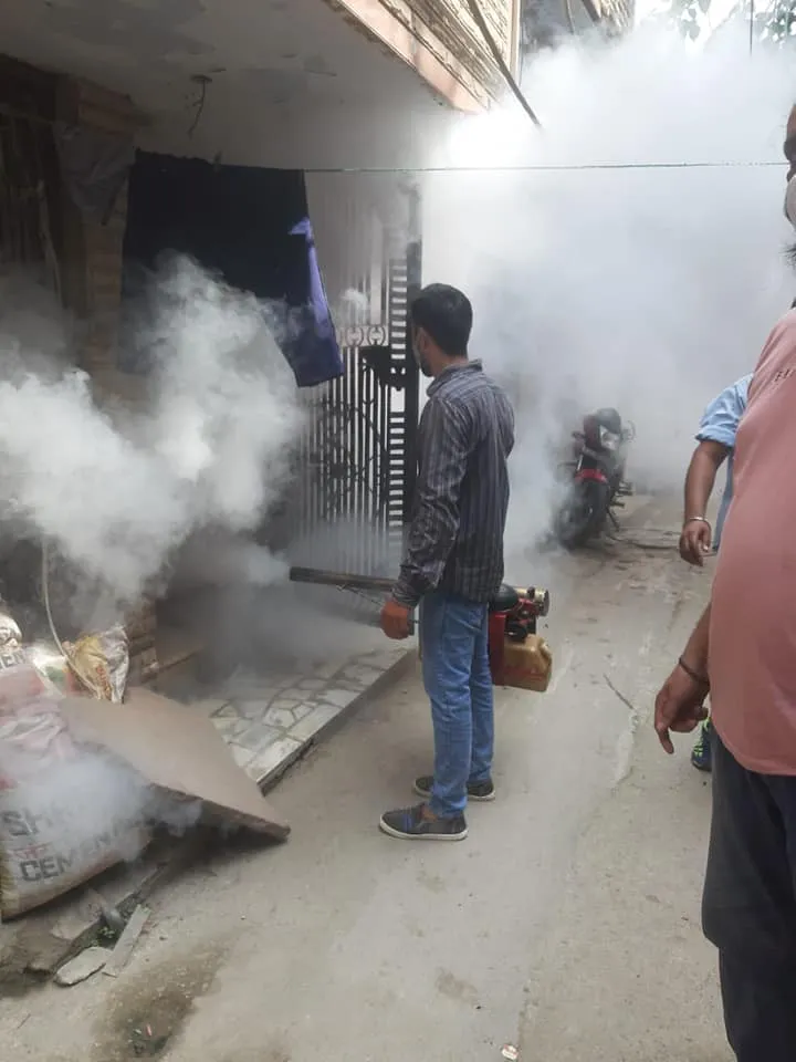 शालीमार पंजाबी कॉलोनी में एंटी मलेरिया फॉगिंग — तस्वीर 1 में से 9