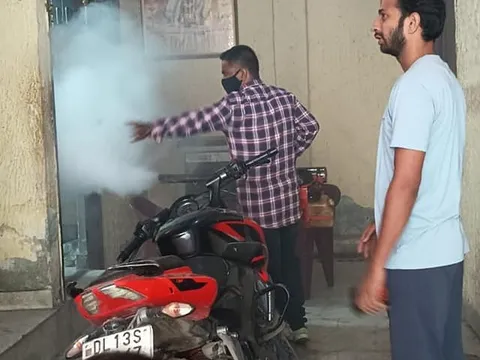 सराय काले खां चौपाल और हरिजन बस्ती में एंटी मलेरिया फॉगिंग — 8