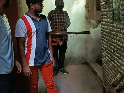 सराय काले खां चौपाल और हरिजन बस्ती में एंटी मलेरिया फॉगिंग — 9