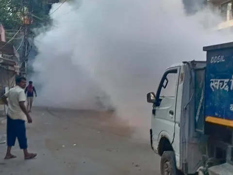 भगवान नगर, IG कैम्प व सनलाइट कॉलोनी II में एंटी मलेरिया फॉगिंग
