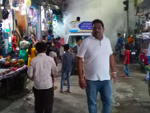 सराय काले खां में टीफा मशीन द्वारा एंटी मलेरिया फॉगिंग — 6