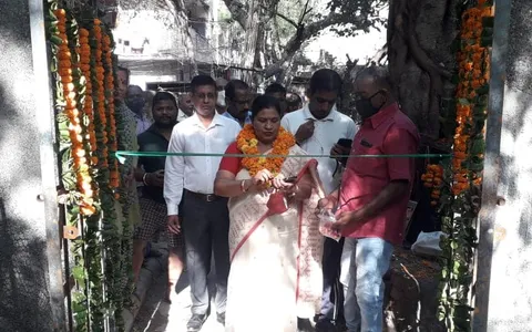सनलाईट कॉलोनी 2 के स्टोर वाले पार्क में दीवार निर्माण का उद्घाटन