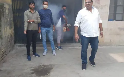 सराय काले खां व खेड़ादेवी मंदिर क्षेत्र में एंटी मलेरिया फॉगिंग