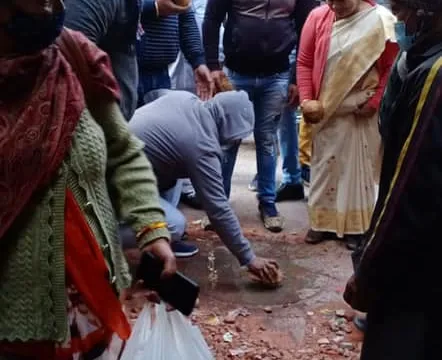 सराय काले खां रेलवे लाइन के पास गली के नवनिर्माण कार्य का उद्घाटन — 5