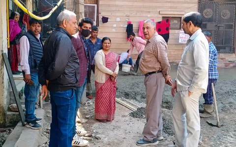 किलोकरी में पंजाबी चौपाल के पास गलियों के नवनिर्माण कार्य का शुभारंभ
