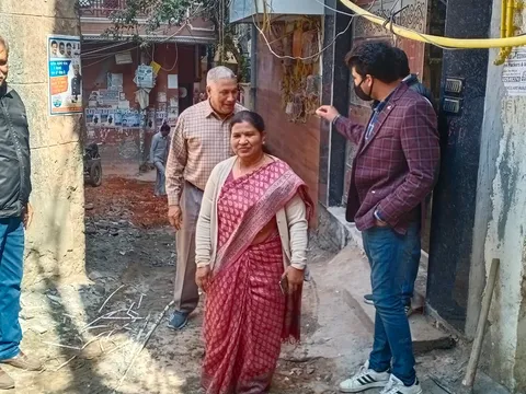 किलोकरी में पंजाबी चौपाल के पास गलियों के नवनिर्माण कार्य का शुभारंभ — 4