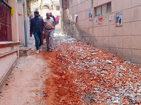 किलोकरी में पंजाबी चौपाल के पास गलियों के नवनिर्माण कार्य का शुभारंभ — 9